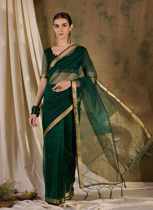 Casual Sequins Organza, Silk Saree - S6993