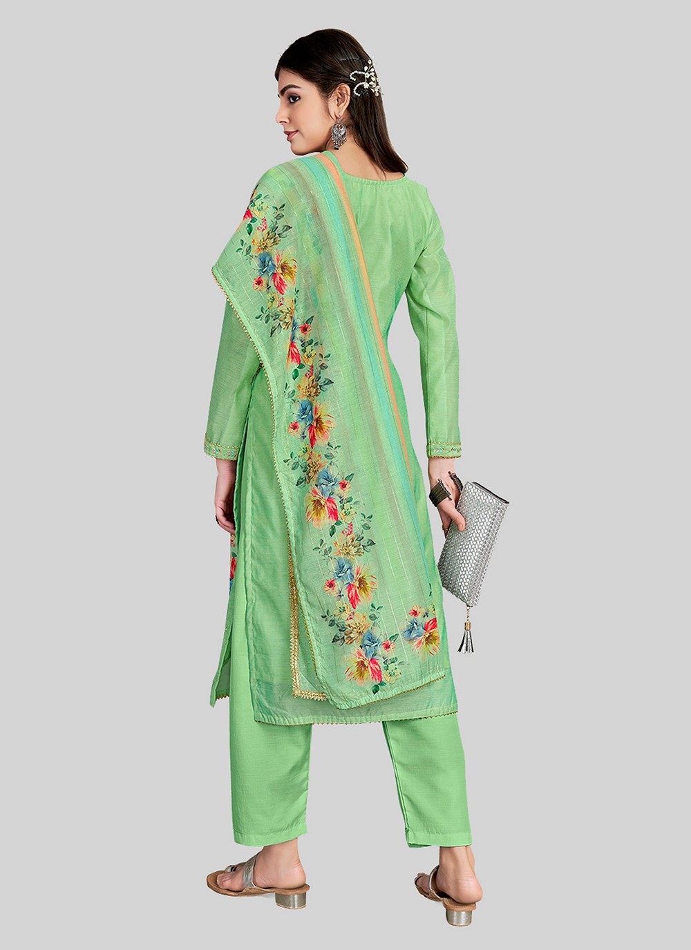 Chanderi Silk Pant Style Suit - T2512