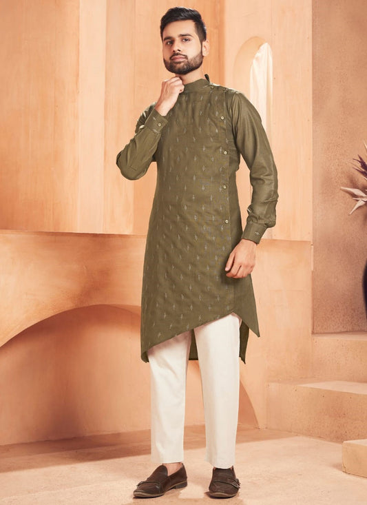 Buttis Cotton Green Kurta Pyjama - M6719