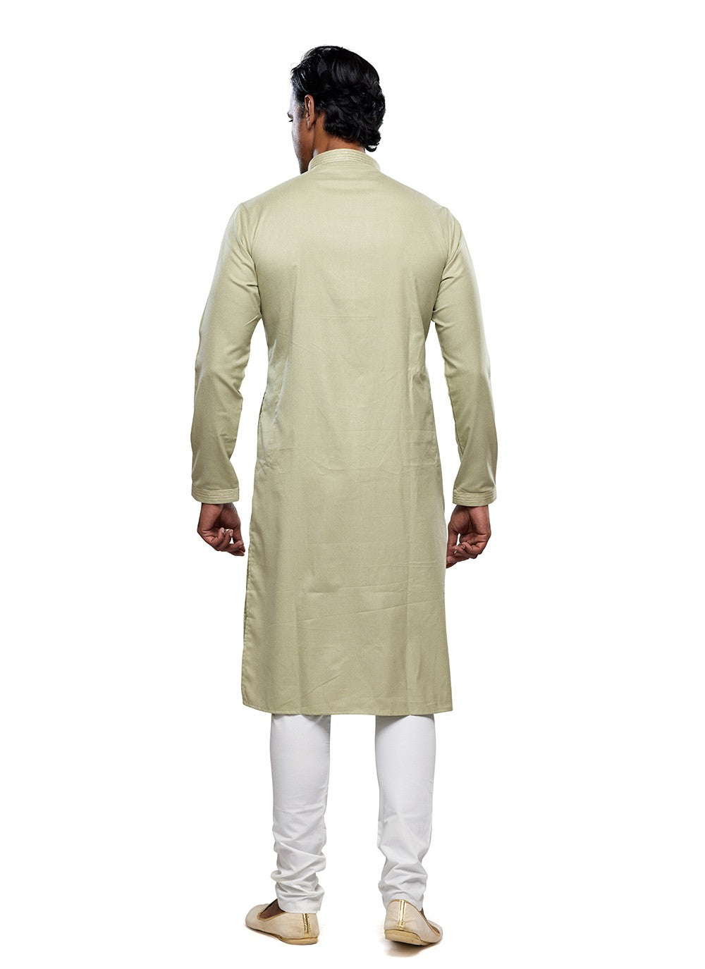 Plain Art Silk Green Kurta Pyjama - M6749