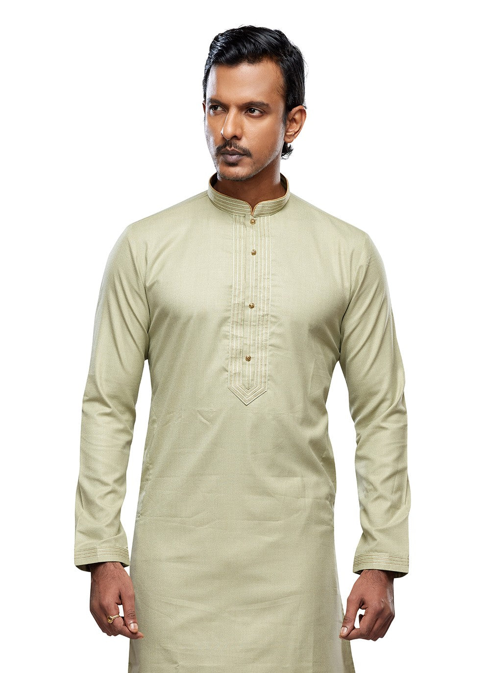 Plain Art Silk Green Kurta Pyjama - M6749