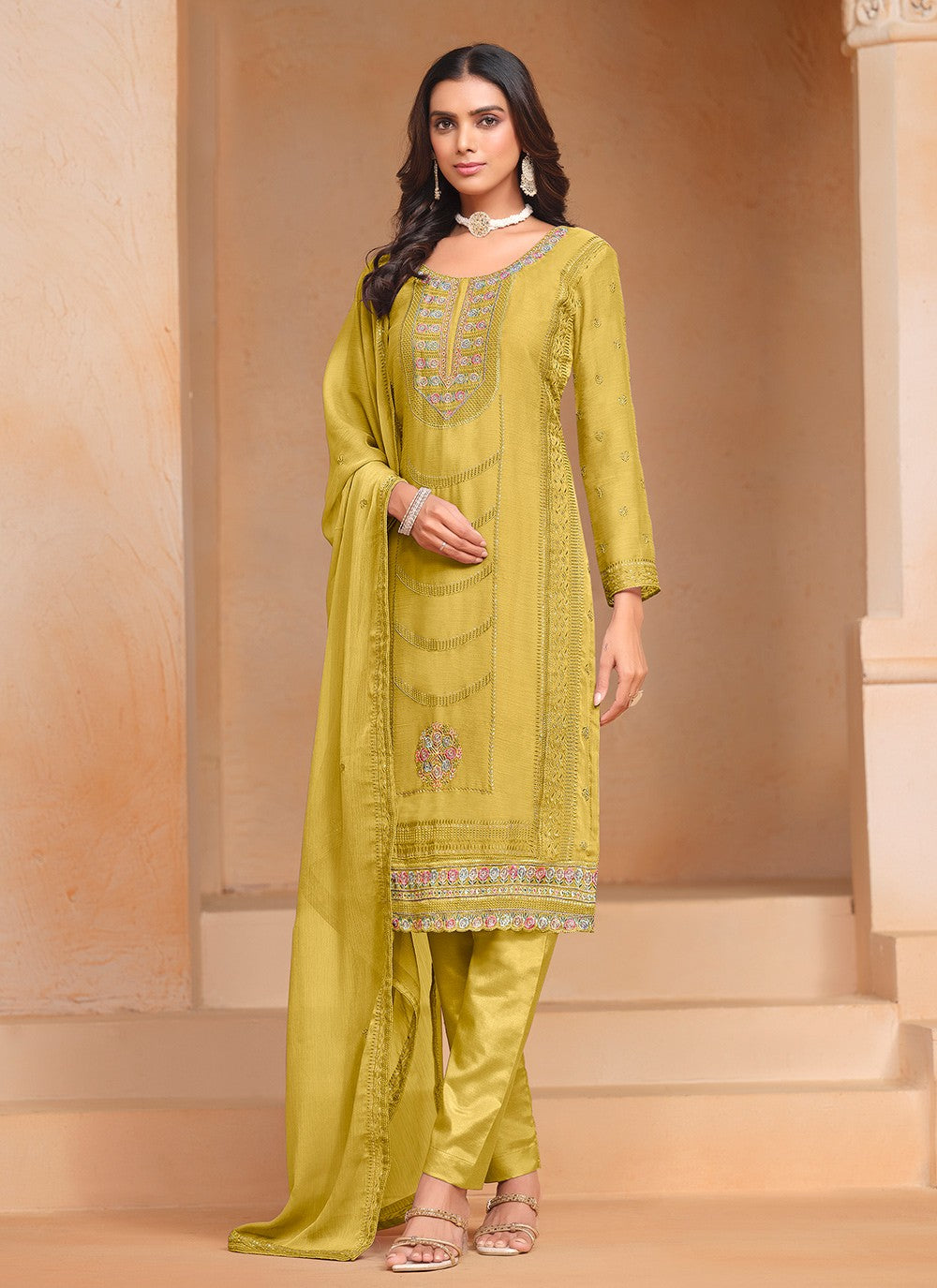 Chiffon, Organza Salwar Suit - T3598