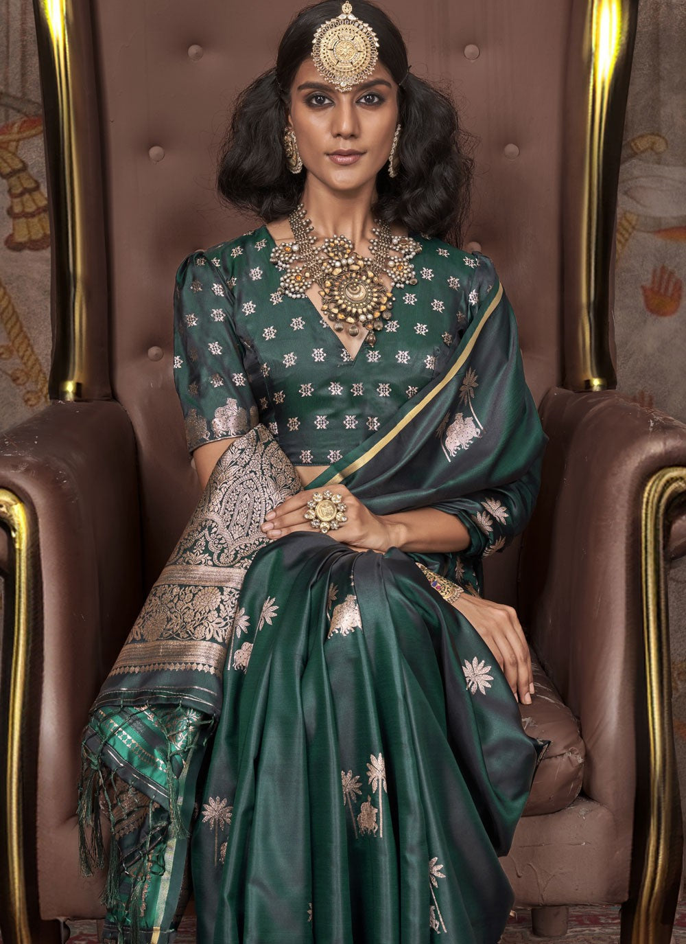 Classic Weaving Zari Satin Silk Saree - S9755