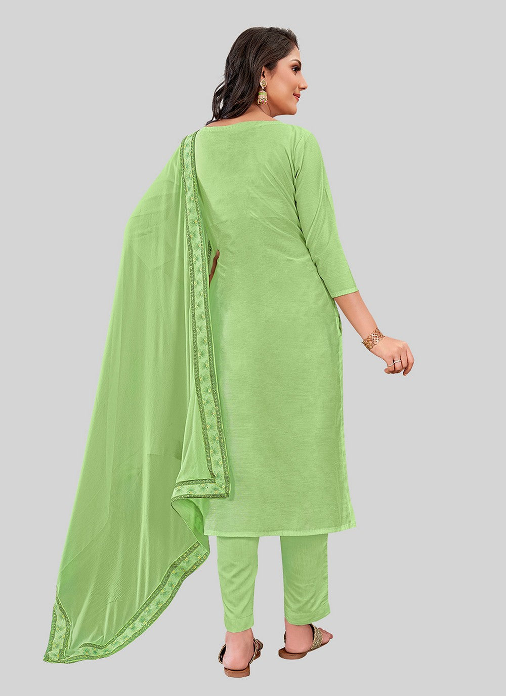 Chanderi Silk Pant Style Suit - T2500