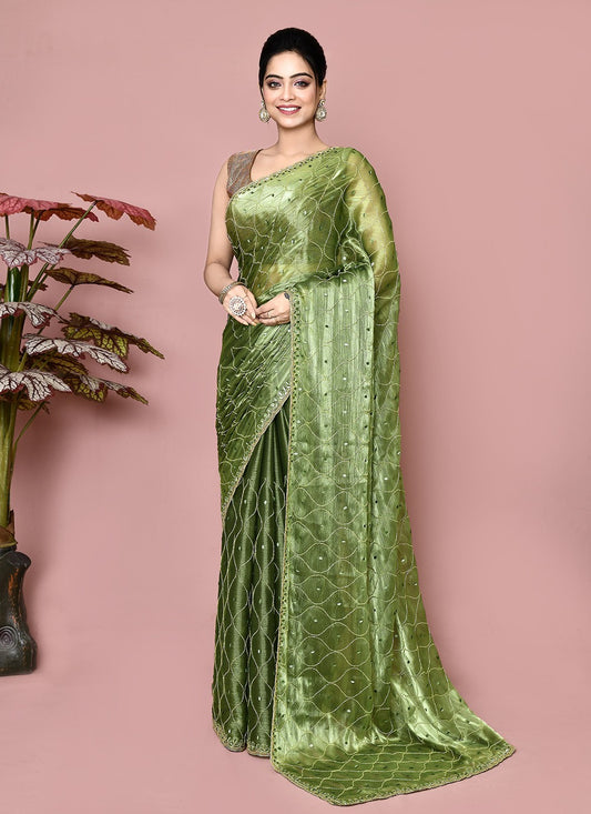 Classic Hand Embroidery Jimmy Chu Saree - S9359