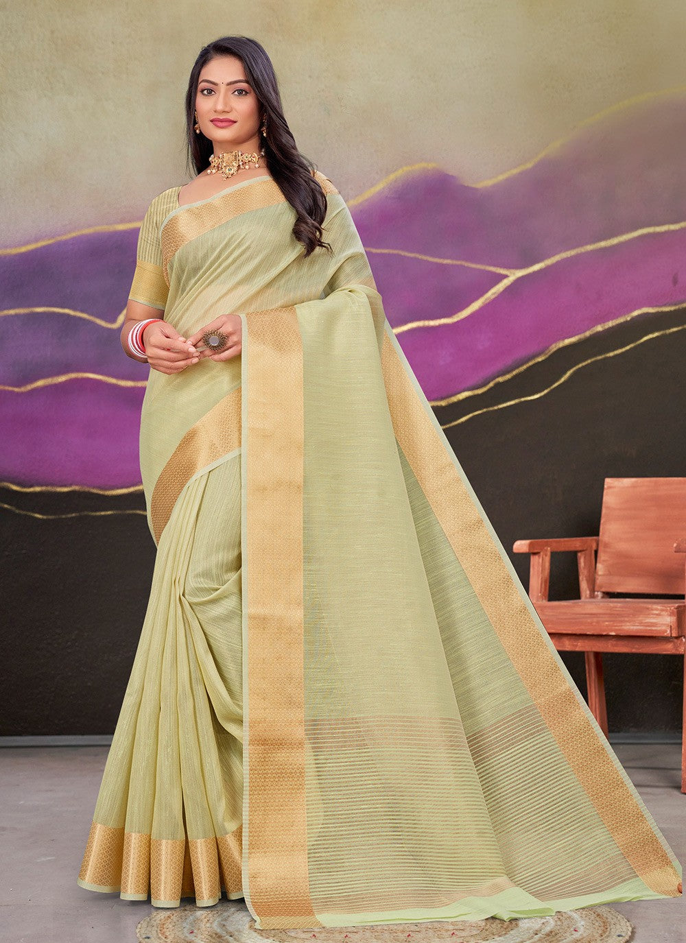 Trendy Woven Cotton Silk Saree - S8675