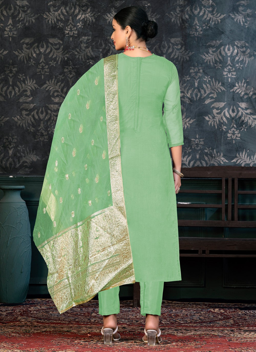 Organza Salwar Suit - T1372