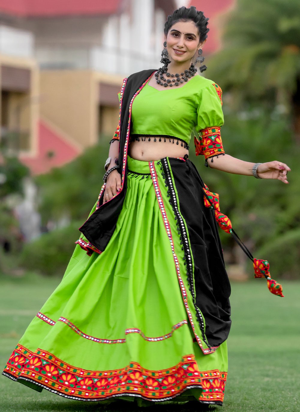 Lace Cotton Readymade Lehenga Choli - L2477