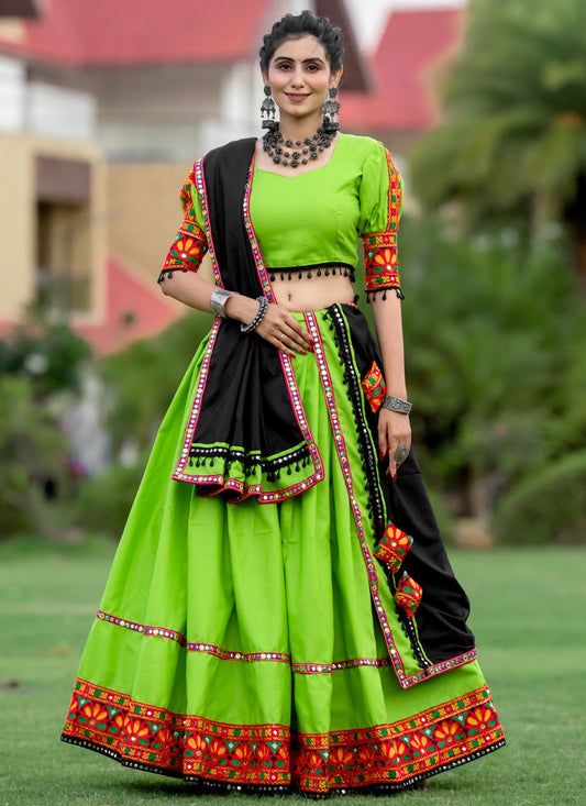 Lace Cotton Readymade Lehenga Choli - L2477