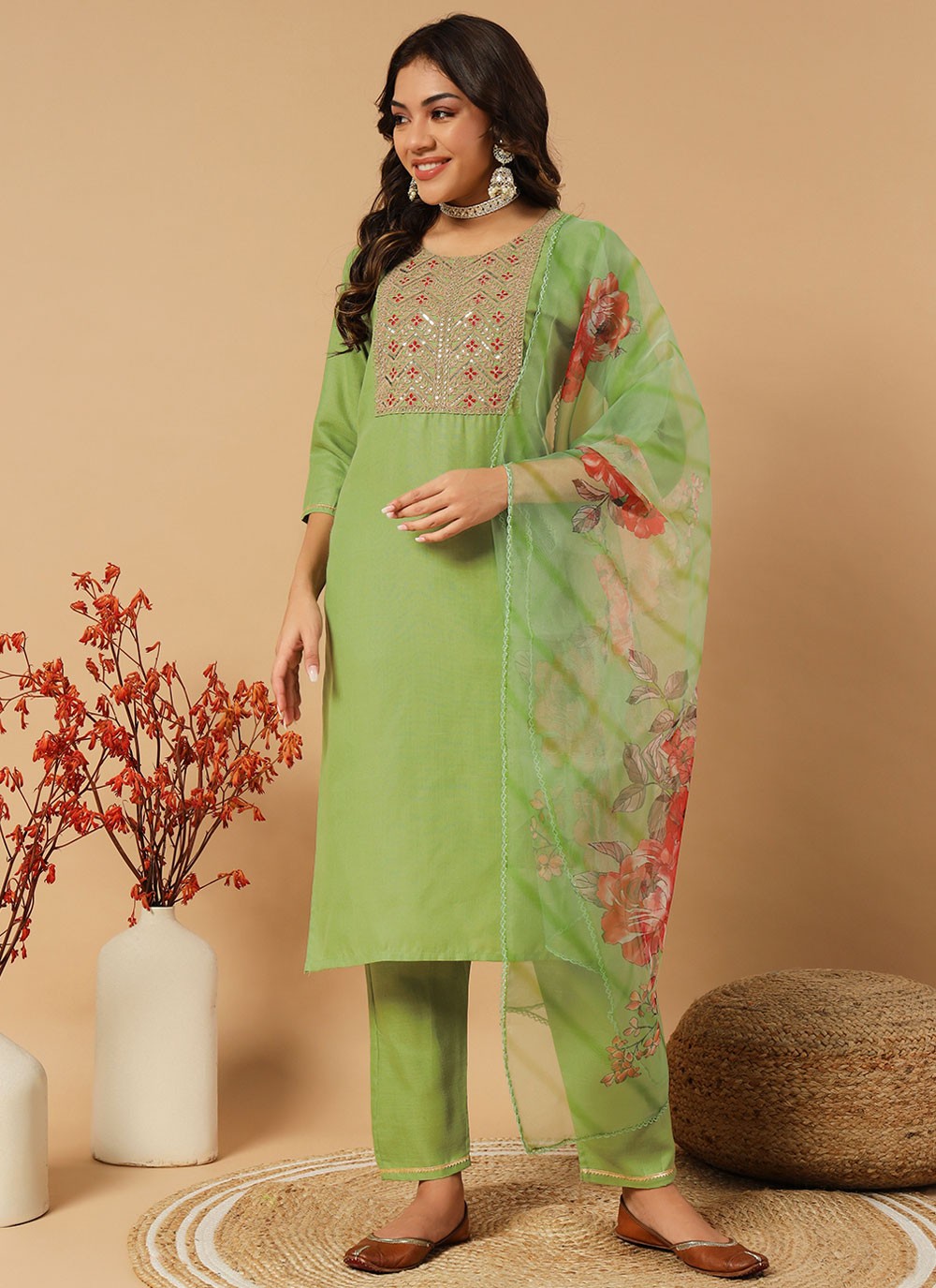 Embroidered Cotton Salwar Suit - T4622