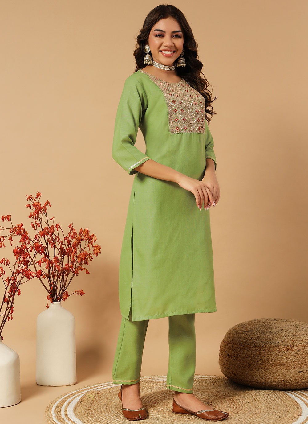 Embroidered Cotton Salwar Suit - T4622