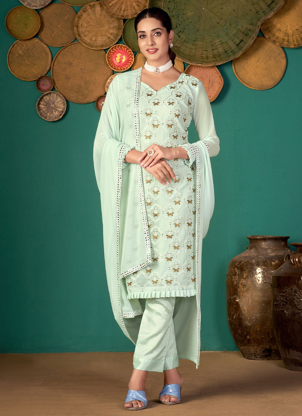 Faux Georgette Salwar Suit - T836