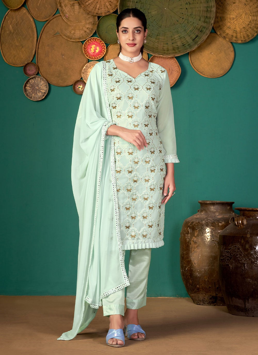 Faux Georgette Salwar Suit - T836