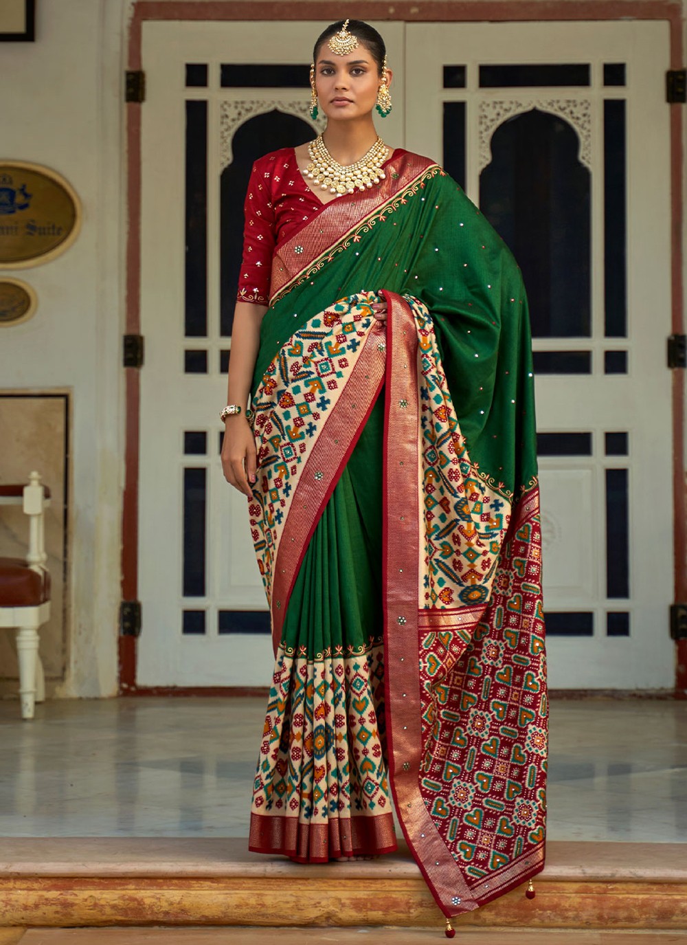 Classic Aari Work Patola Silk Saree - S1944