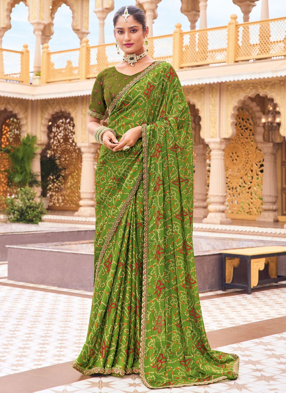 Classic Lace Georgette Saree - S9459