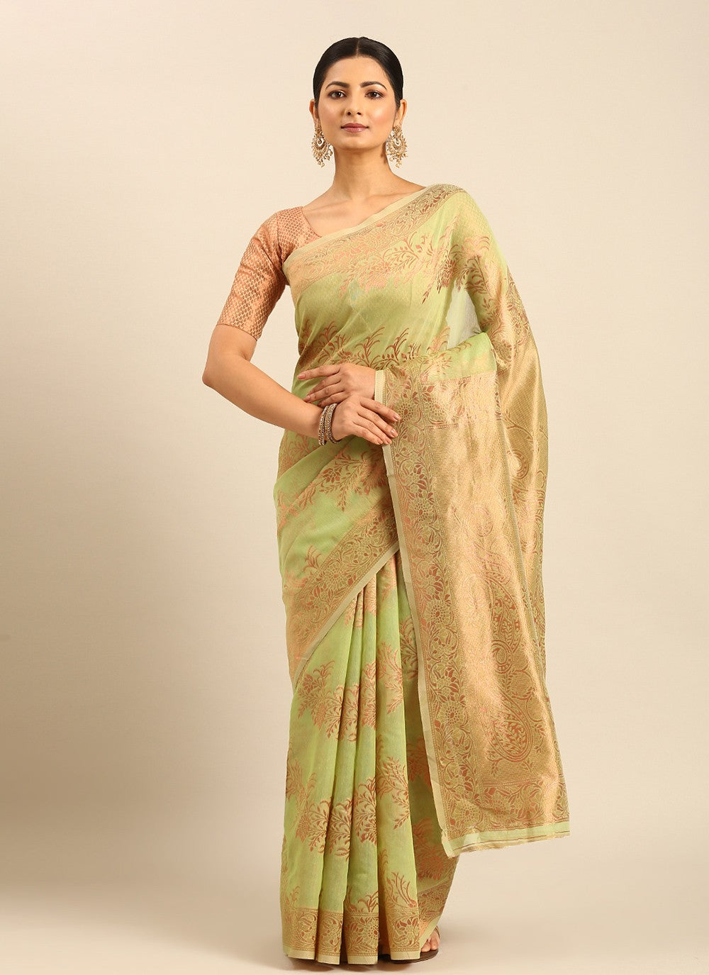 Classic Weaving Zari Cotton Saree - S8120