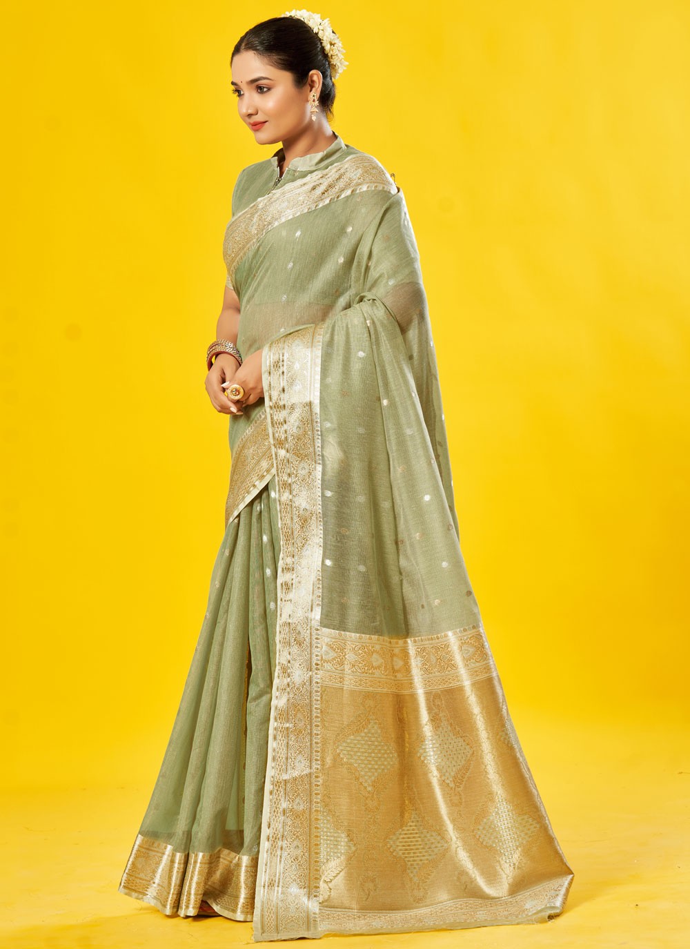 Classic Border Work Cotton Saree - S7592