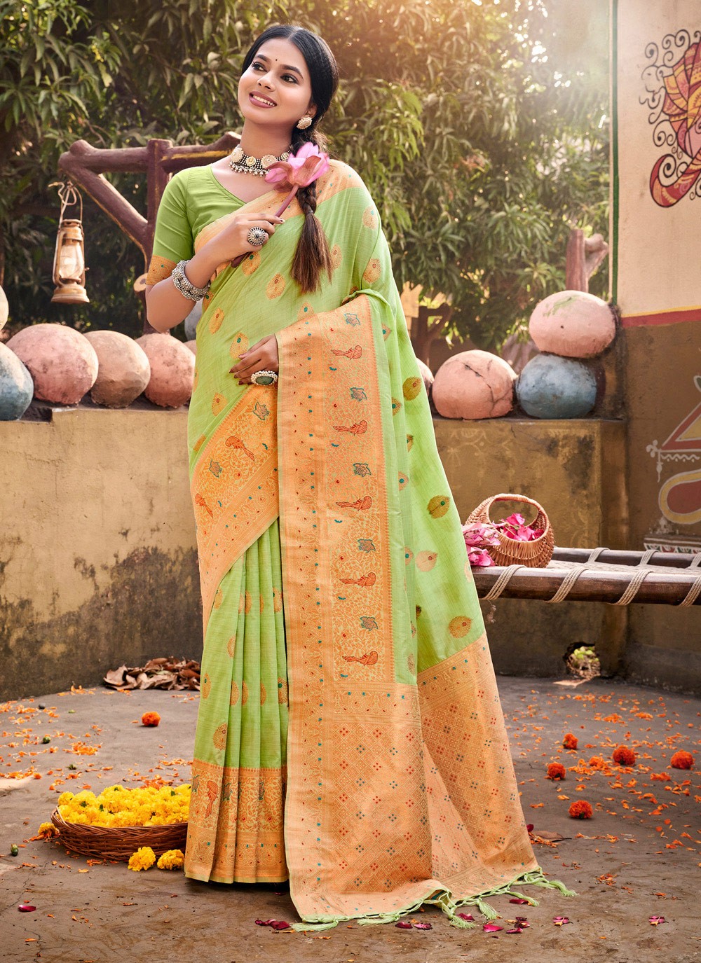 Traditional Weaving Zari Cotton Saree - S5197