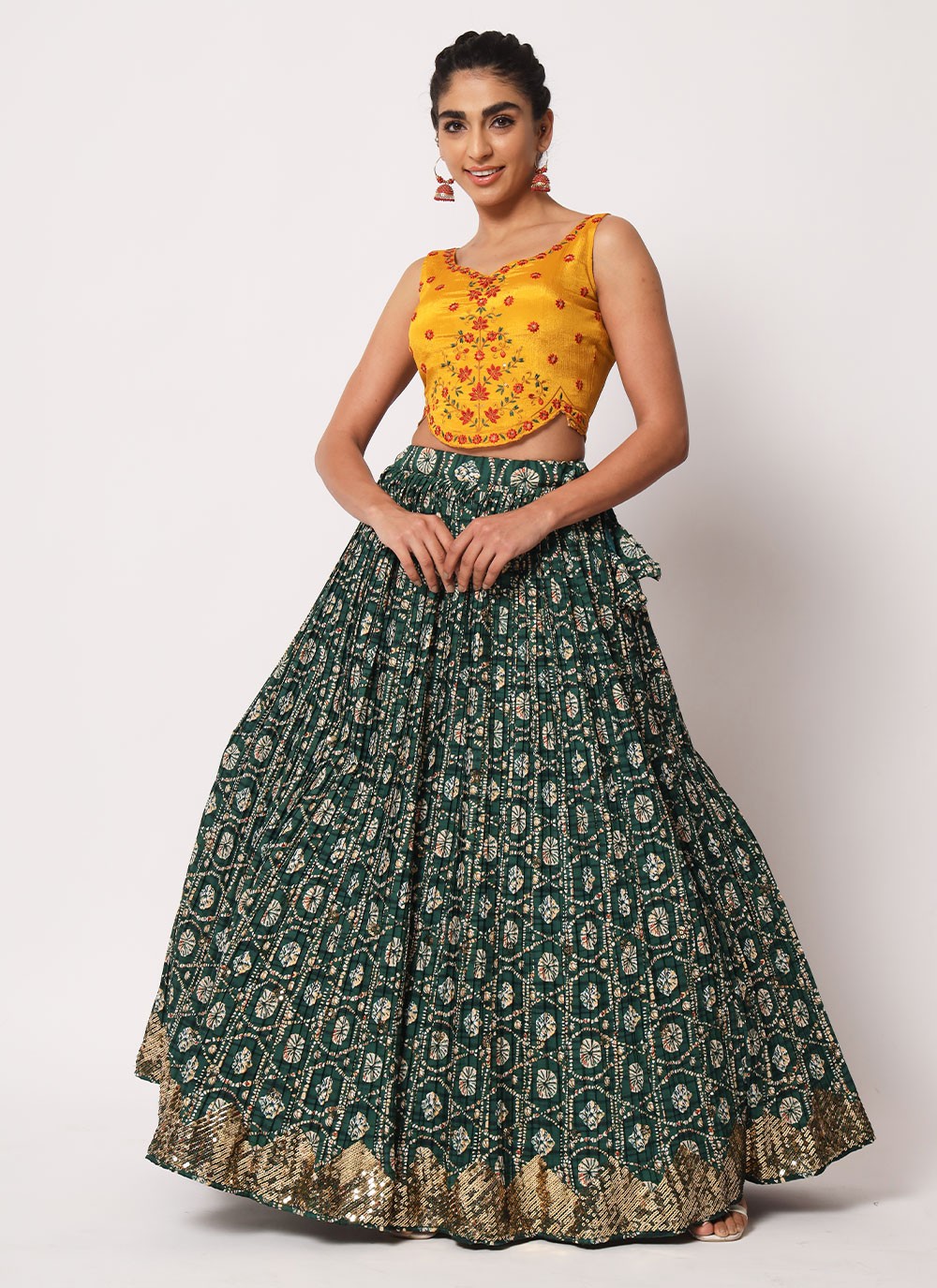 Embroidered Art Silk, Crush A - Line Lehenga - L0773