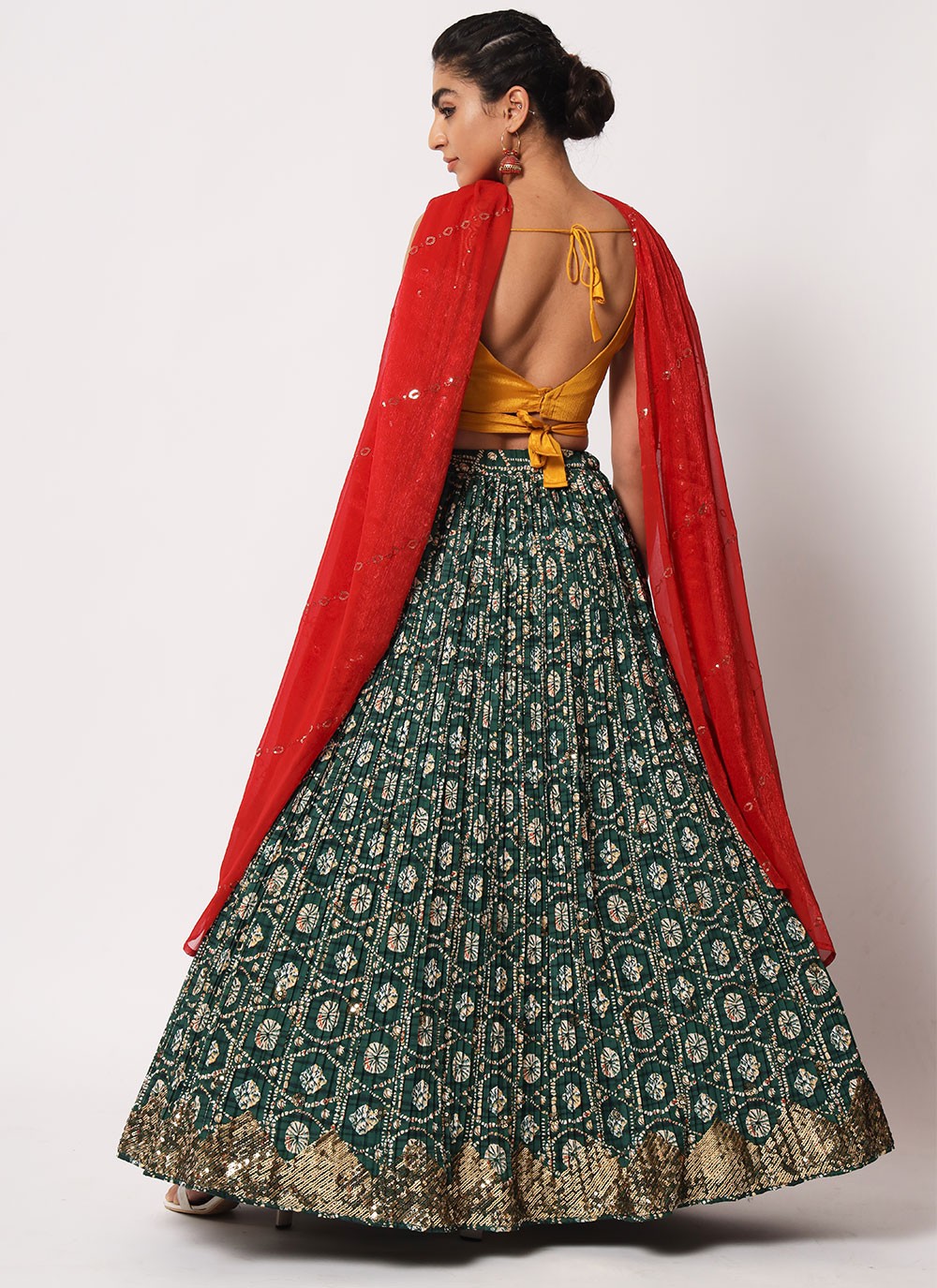 Embroidered Art Silk, Crush A - Line Lehenga - L0773