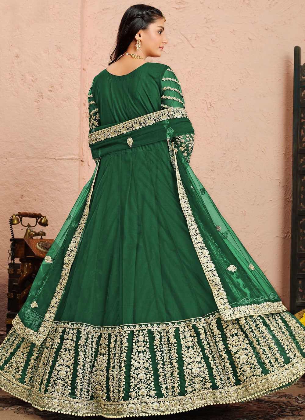 Net Floor Length Anarkali - T464