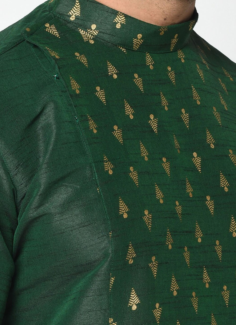 Weaving Zari Dupion Silk Green Dhoti Kurta - M2240