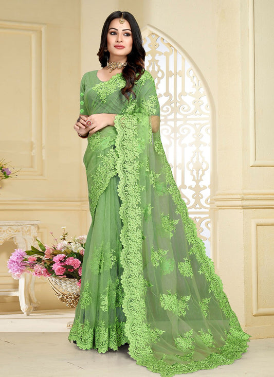 Classic Embroidered Net Saree - S2683