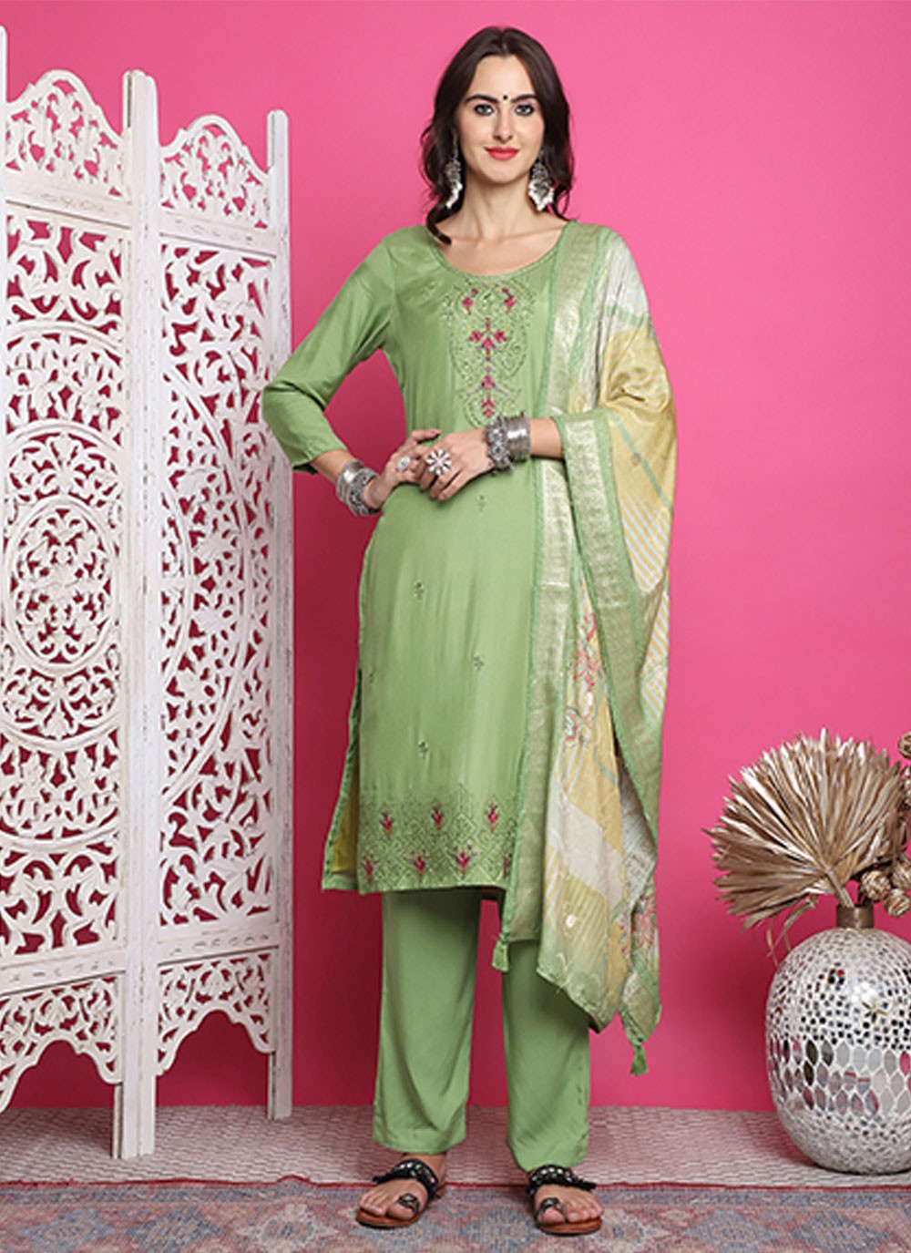 Muslin Salwar Suit - T3154