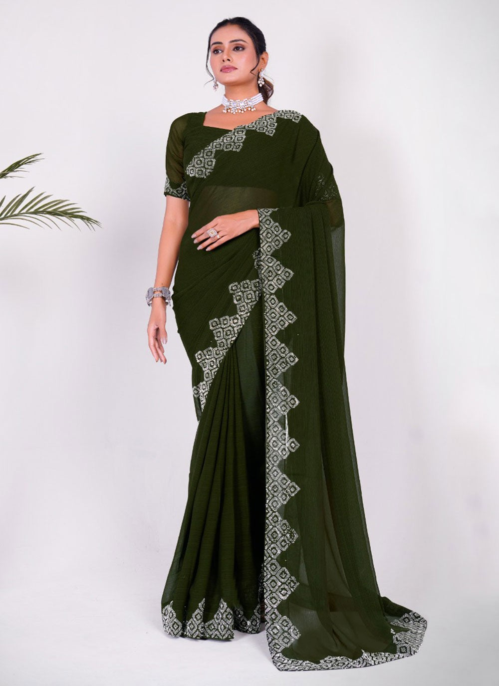 Classic Embroidered Silk Saree - S5636