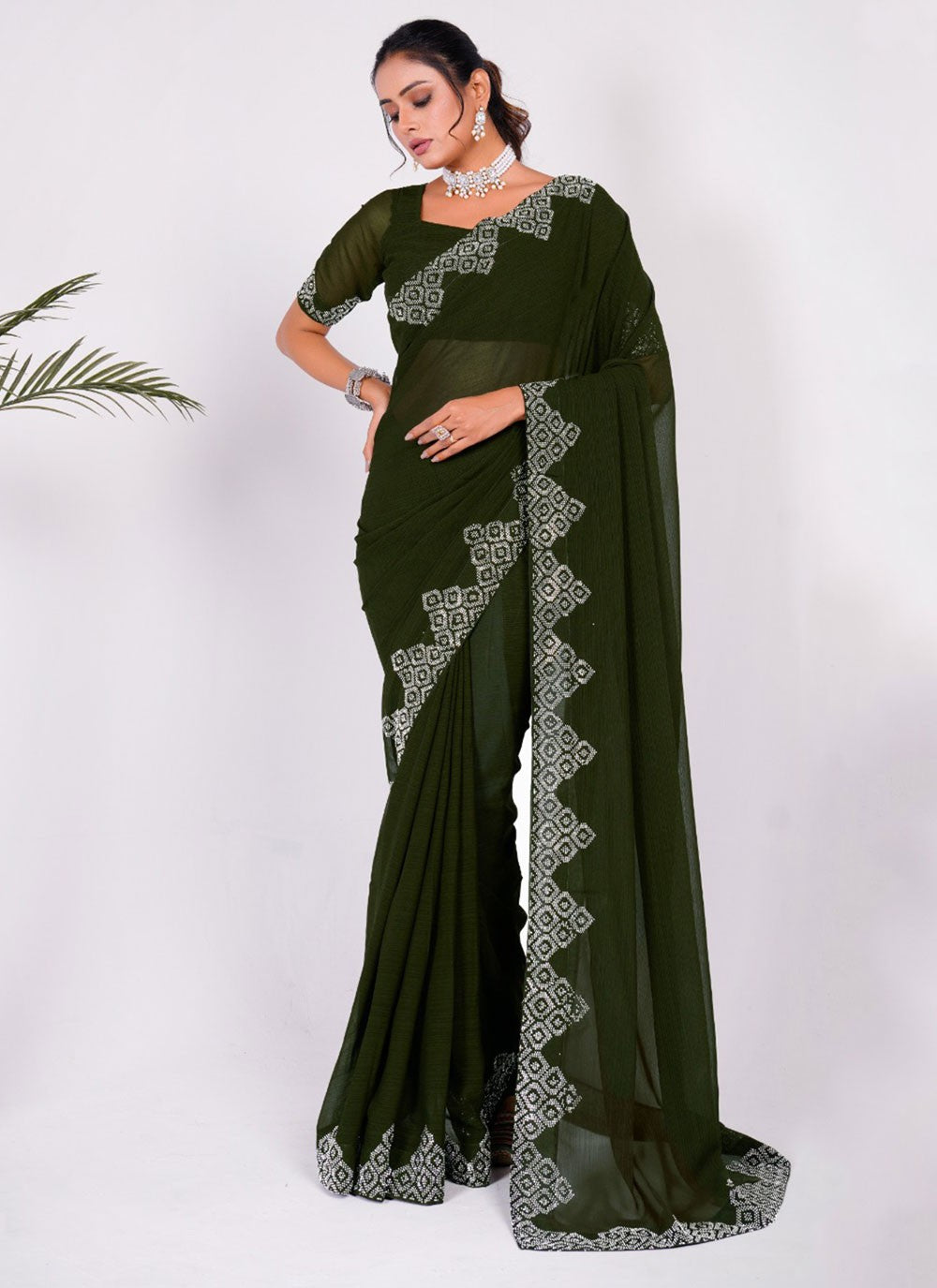 Classic Embroidered Silk Saree - S5636