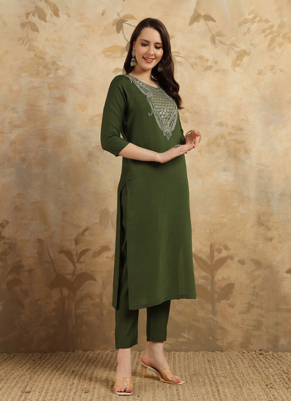 Chanderi Pant Style Suit - T3409