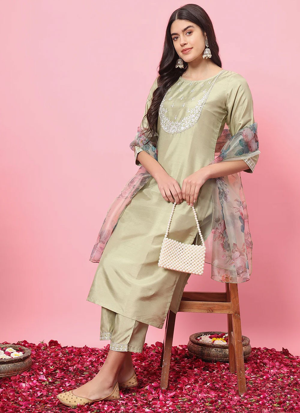 Silk Blend Salwar Suit - T2482