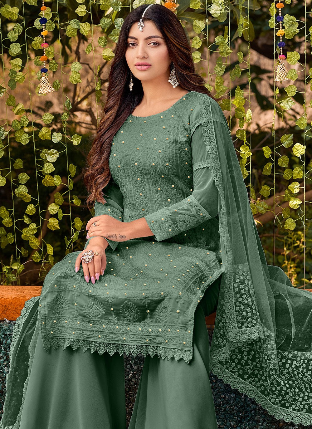 Cotton , Faux Georgette Salwar Suit - T986