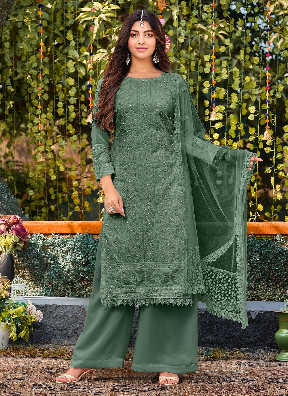 Cotton , Faux Georgette Salwar Suit - T986