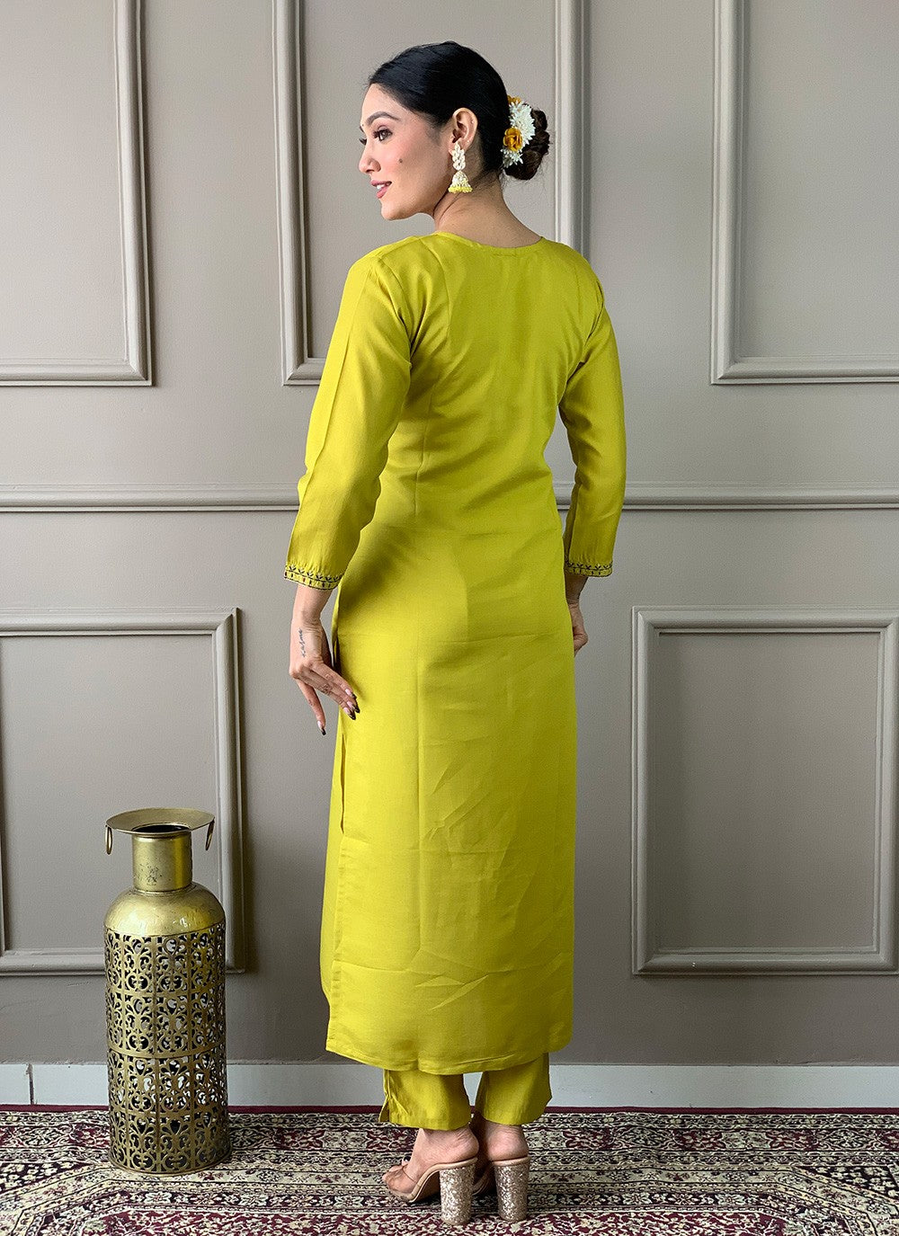 Chanderi , Viscose Pant Style Suit - T3500