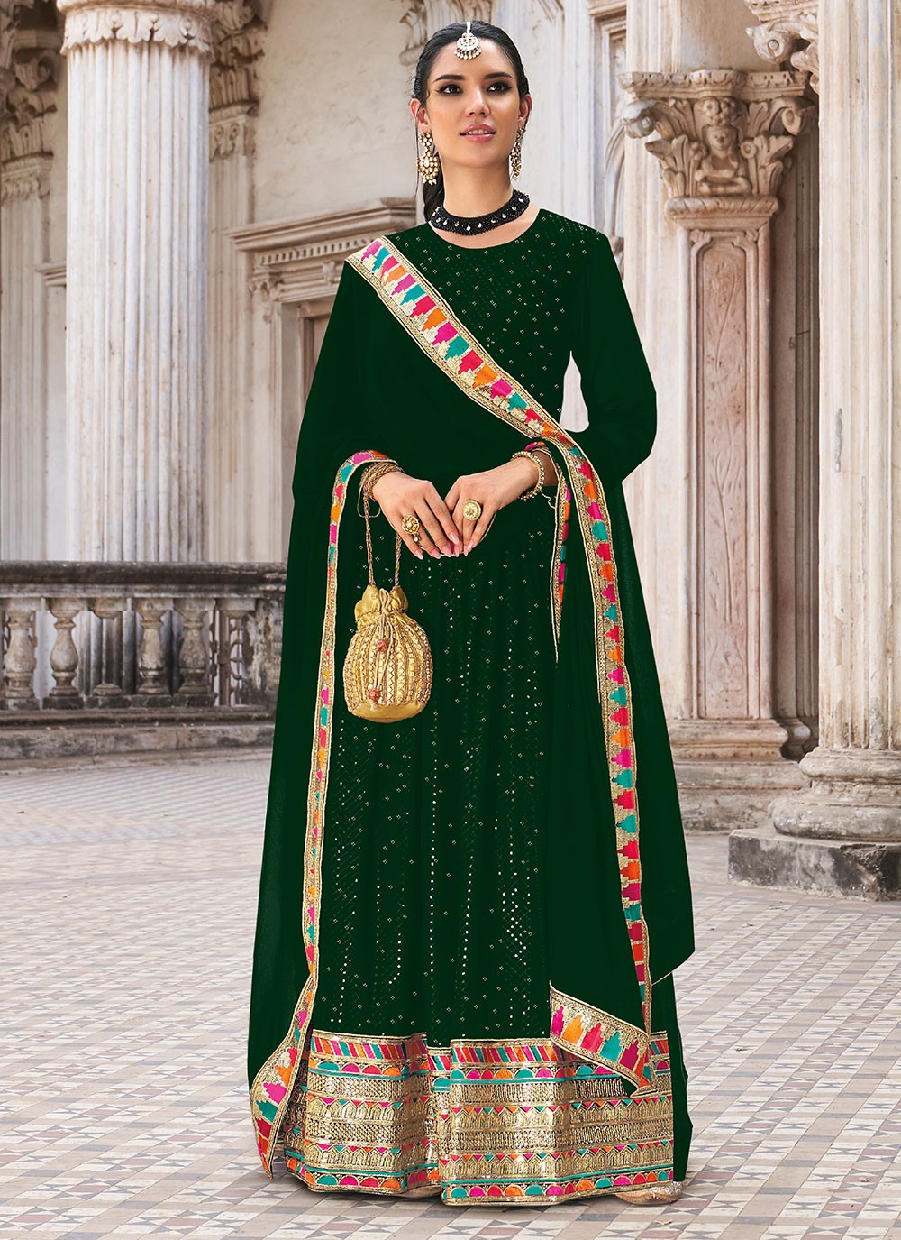 Georgette Anarkali - T846