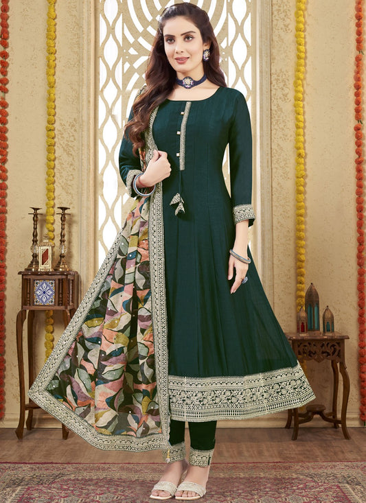 Embroidered Silk Salwar Suit - T4293