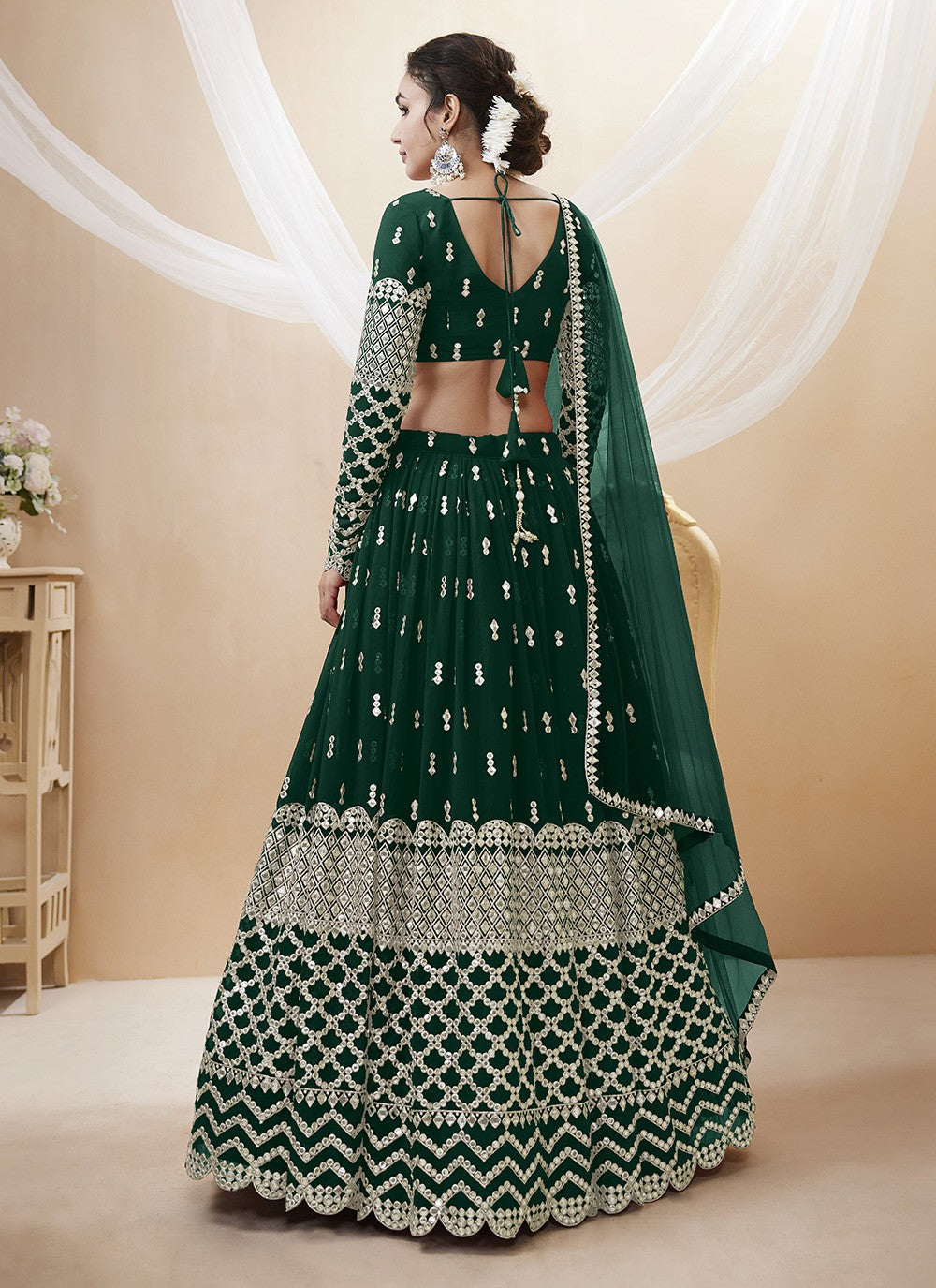 Embroidered Georgette A - Line Lehenga - L1031