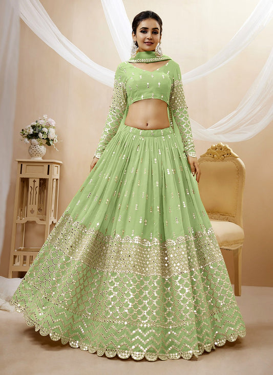 Embroidered Georgette A - Line Lehenga - L1031