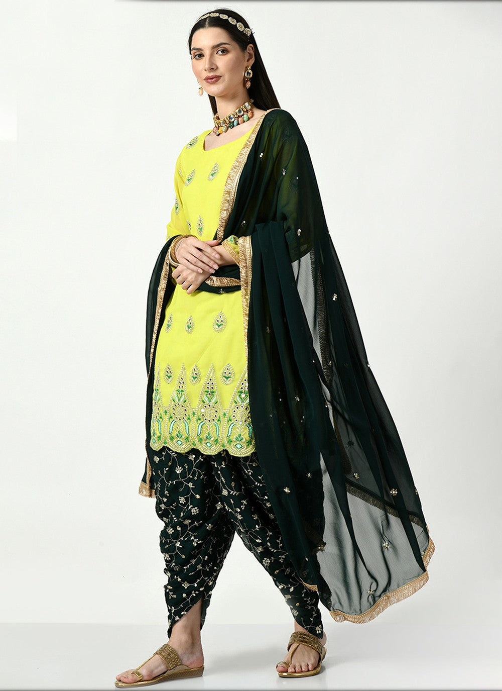 Faux Georgette Patiala Suit - T1937