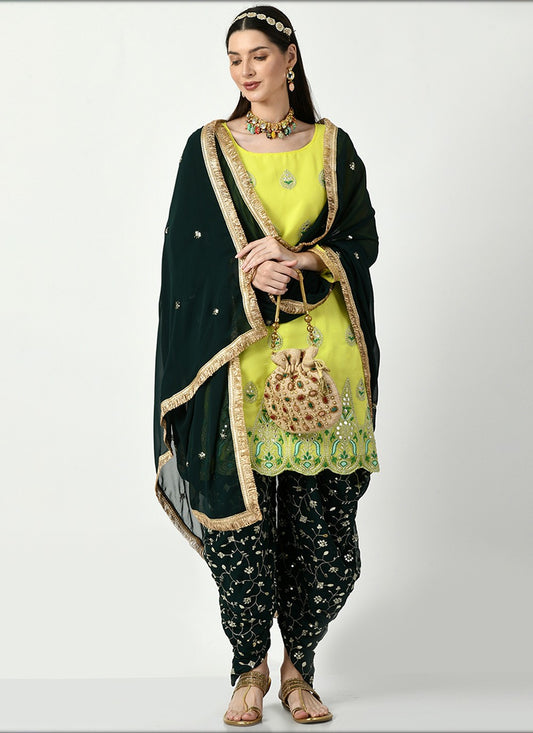 Faux Georgette Patiala Suit - T1937