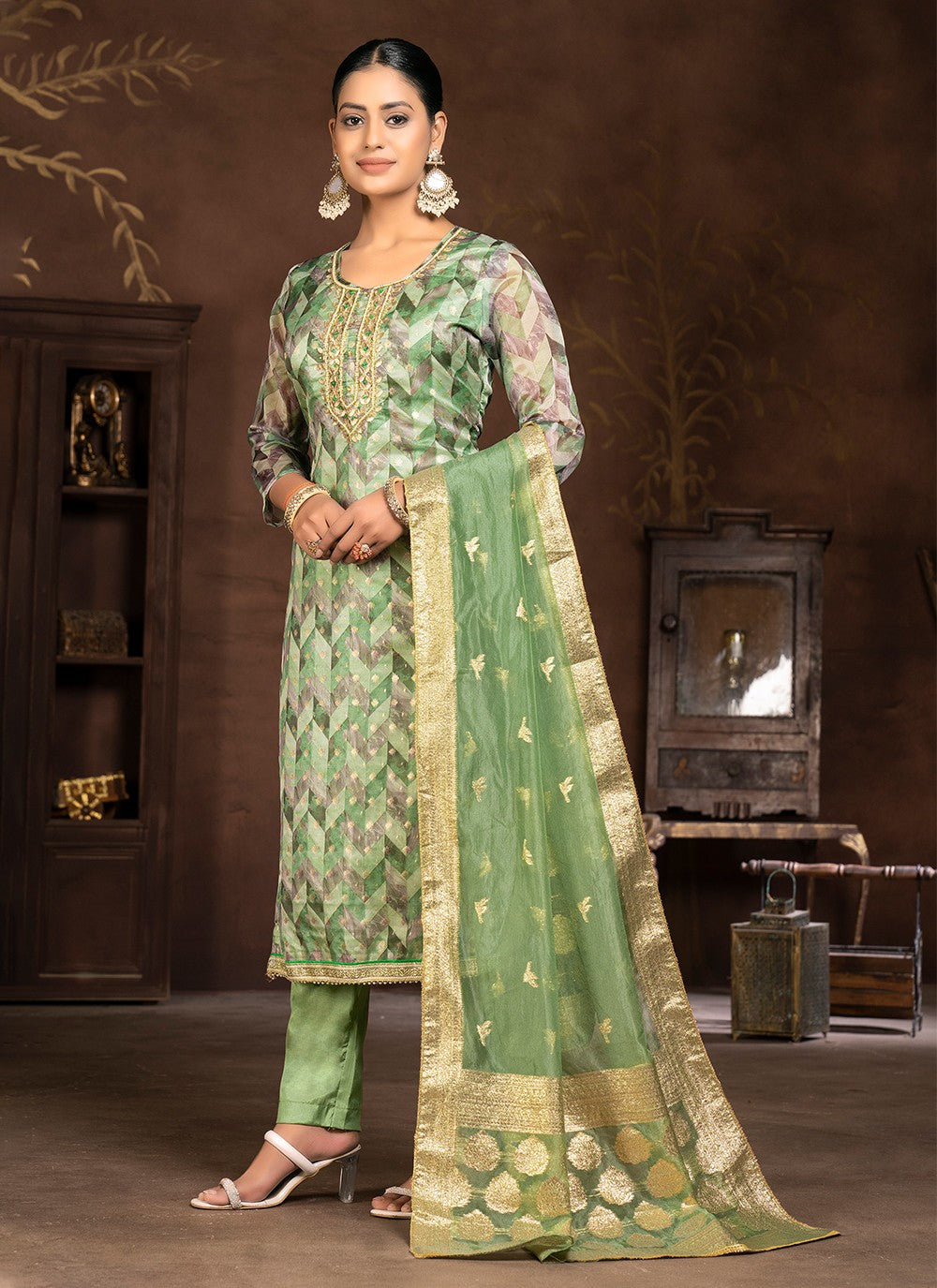 Organza Salwar Suit - T2047