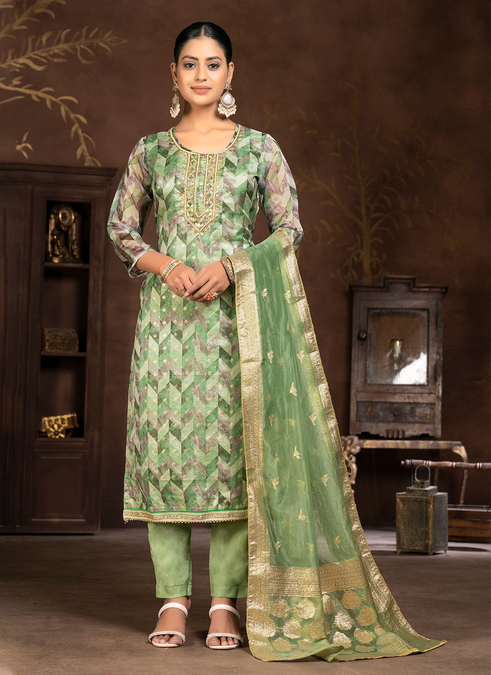 Organza Salwar Suit - T2047