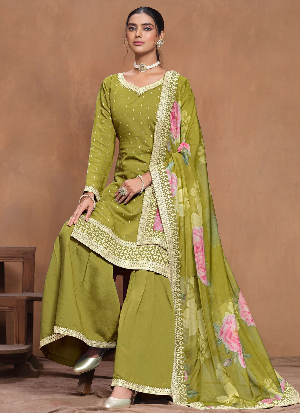 Silk Salwar Suit - T3350