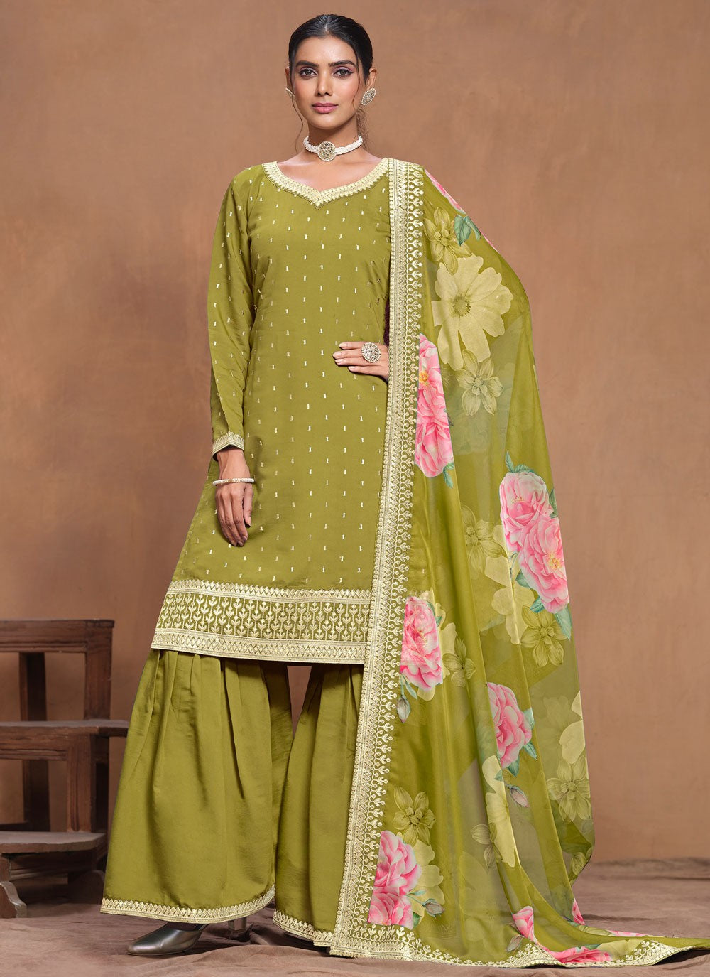 Silk Salwar Suit - T3350