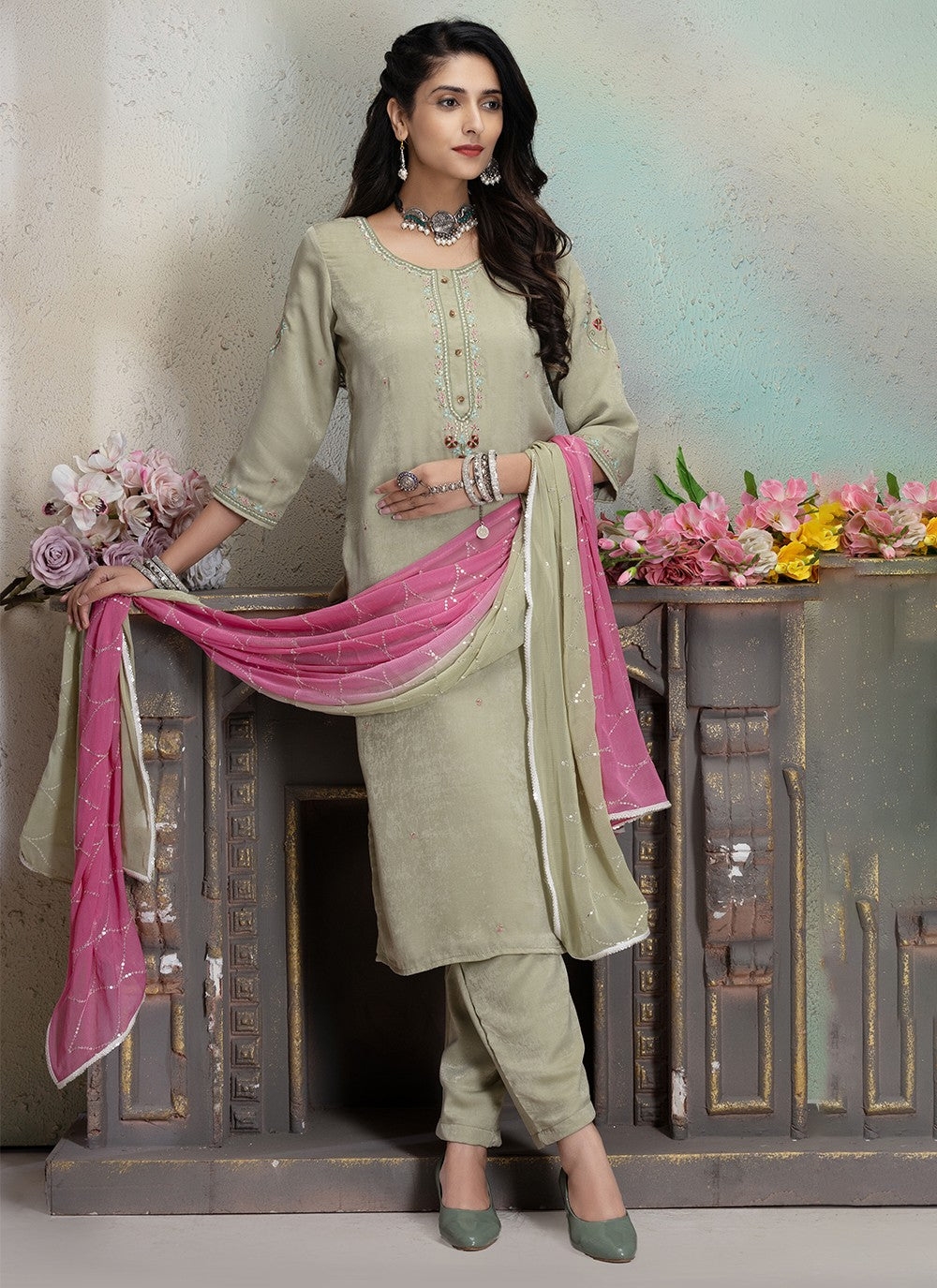 Silk Salwar Suit - T2035