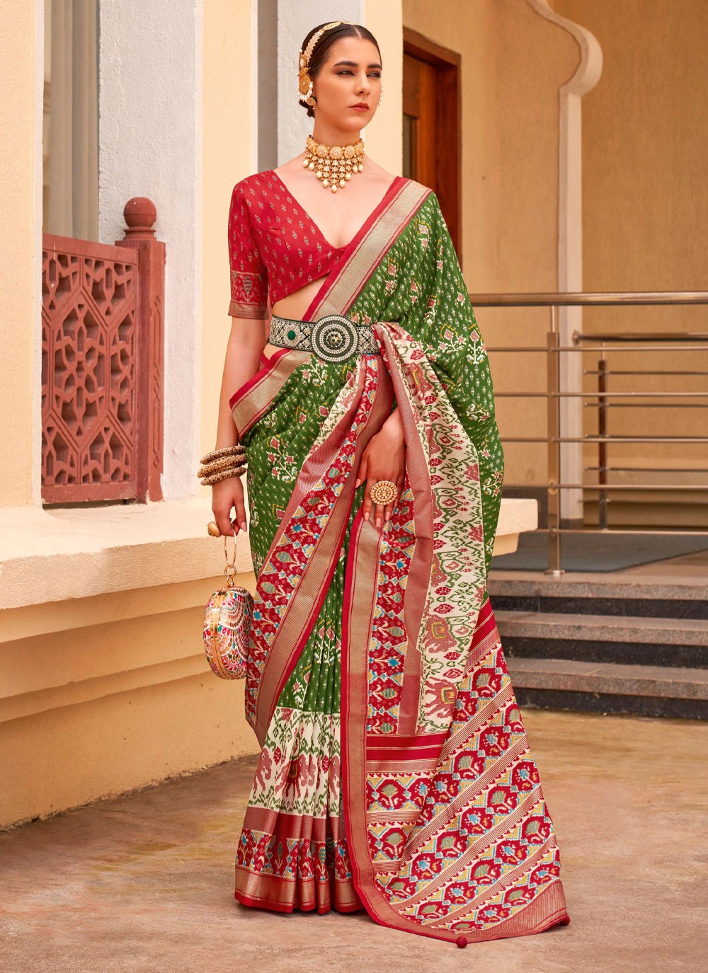 Trendy Patola Print Silk Saree - S4210