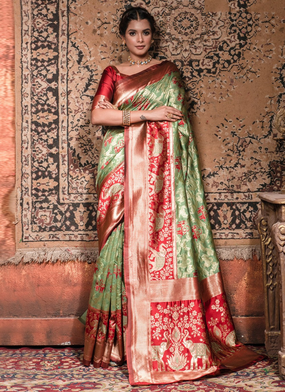 Classic Weaving Zari Banarasi Silk Saree - S3775