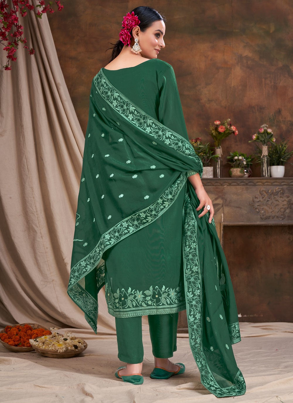 Jacquard, Viscose Salwar Suit - T2229