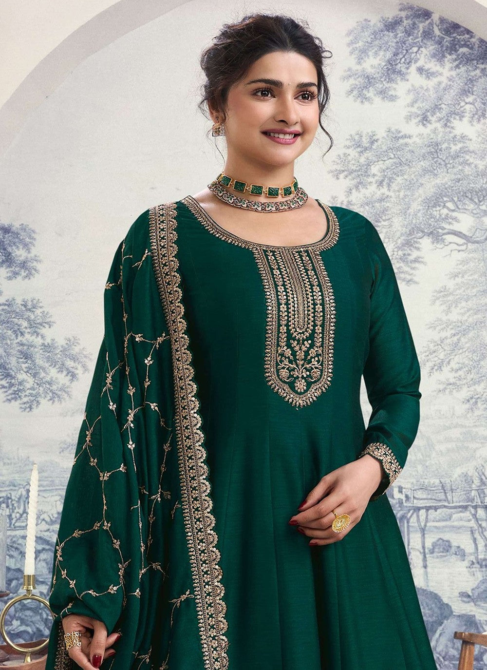 Georgette, Silk Anarkali - T2592